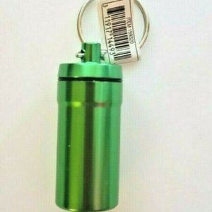 Portable Aluminum Pill Container Key Chain Fob O-Ring Sealed Medicine Travel